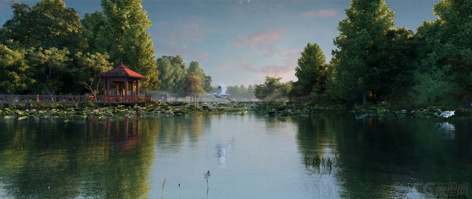 湿地公园荷花池-cg模型网(cgmodel)-让设计更有价值!