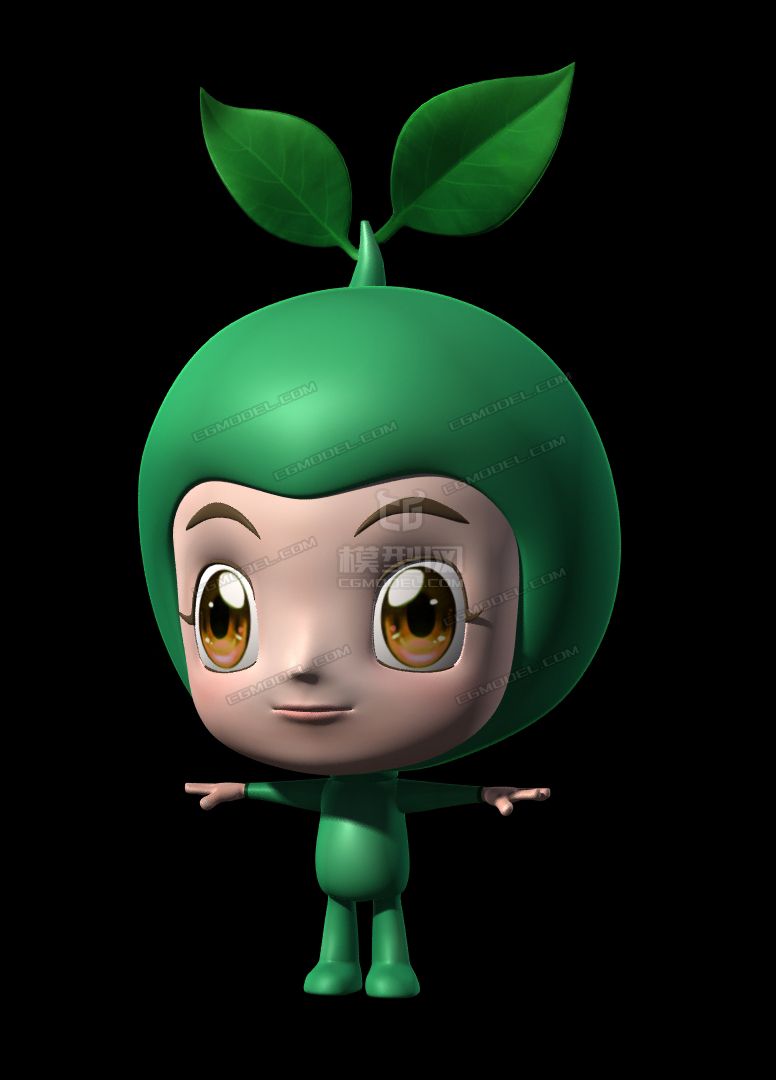 卡通小树 种子 吉祥物 卡通树苗 卡通种_蓝猫不淘气作品_人物孩子-女