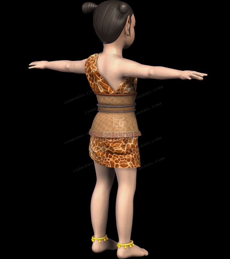 兽皮男孩 穿兽皮的小男孩 神话人物 哪吒三太子 带绑定