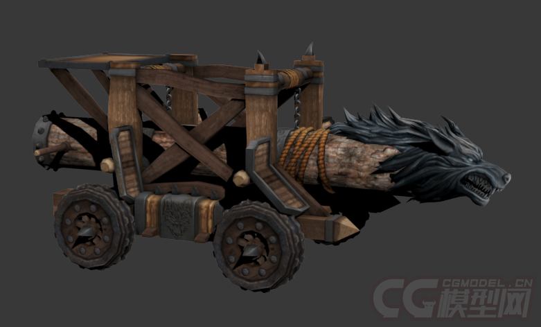 一个写实场景部件古代攻城车