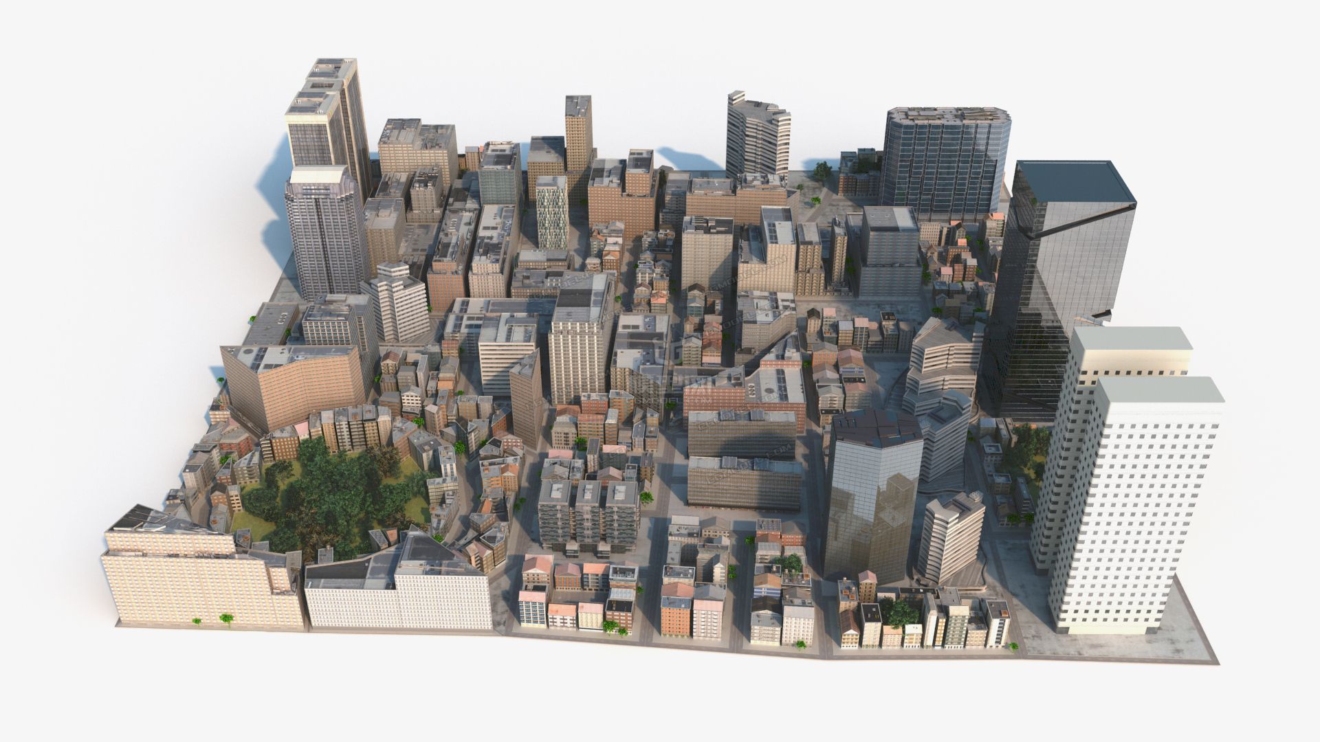 中心城市建筑群,经济中心cbd_jay103438作品_场景自然场景_cg模型网