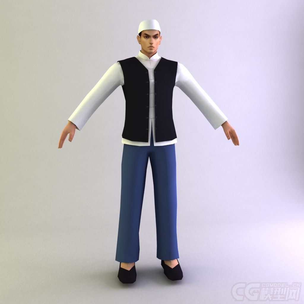 保安族男士服裝 模型少數民族模型-男人-人物-服飾-cg模型網