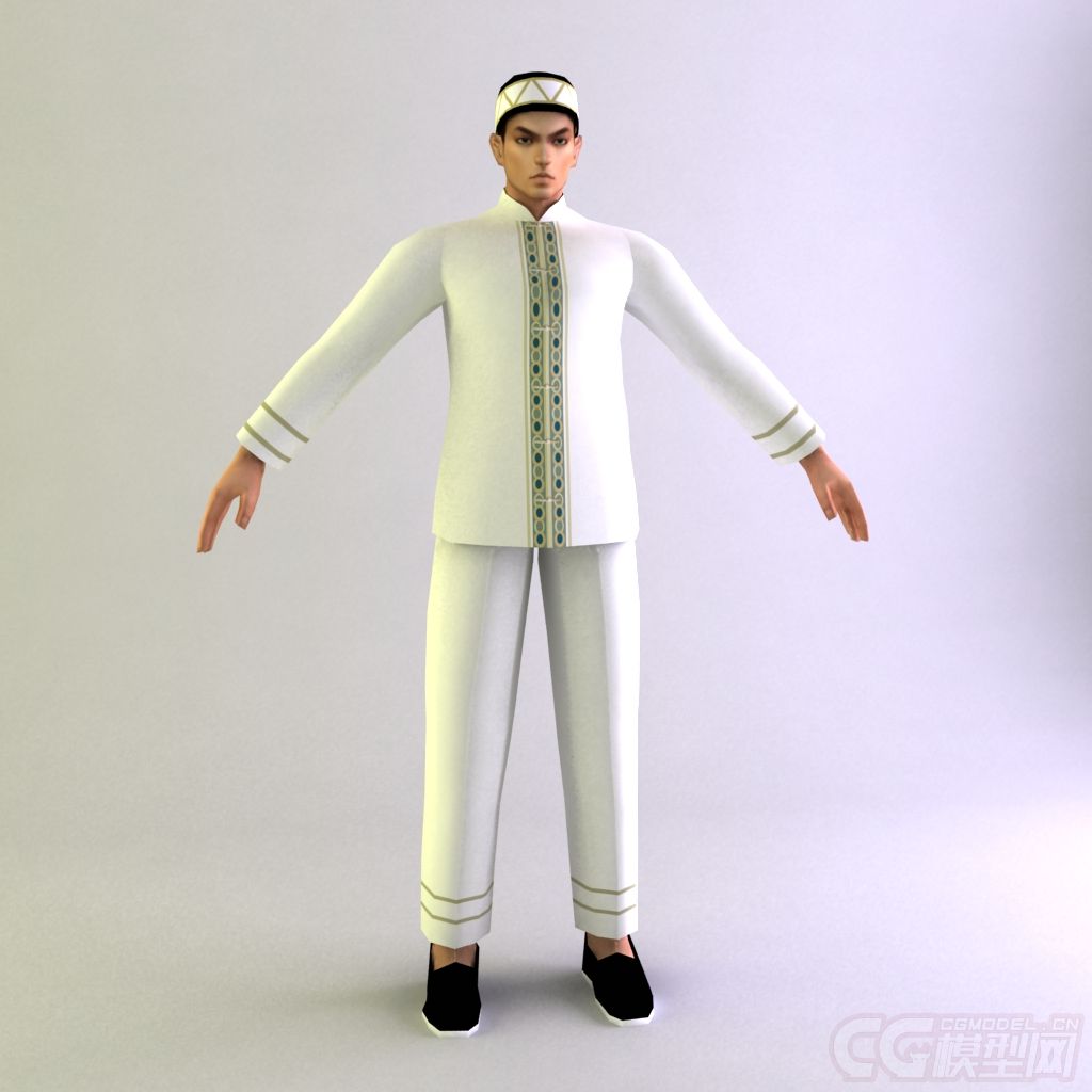 京族男士服装 少数民族模型_服饰作品_人物男人_cg模型网