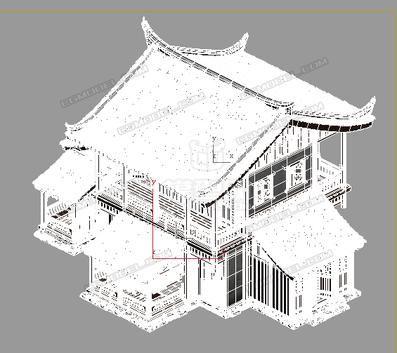 古代建築樓閣商店模型下載