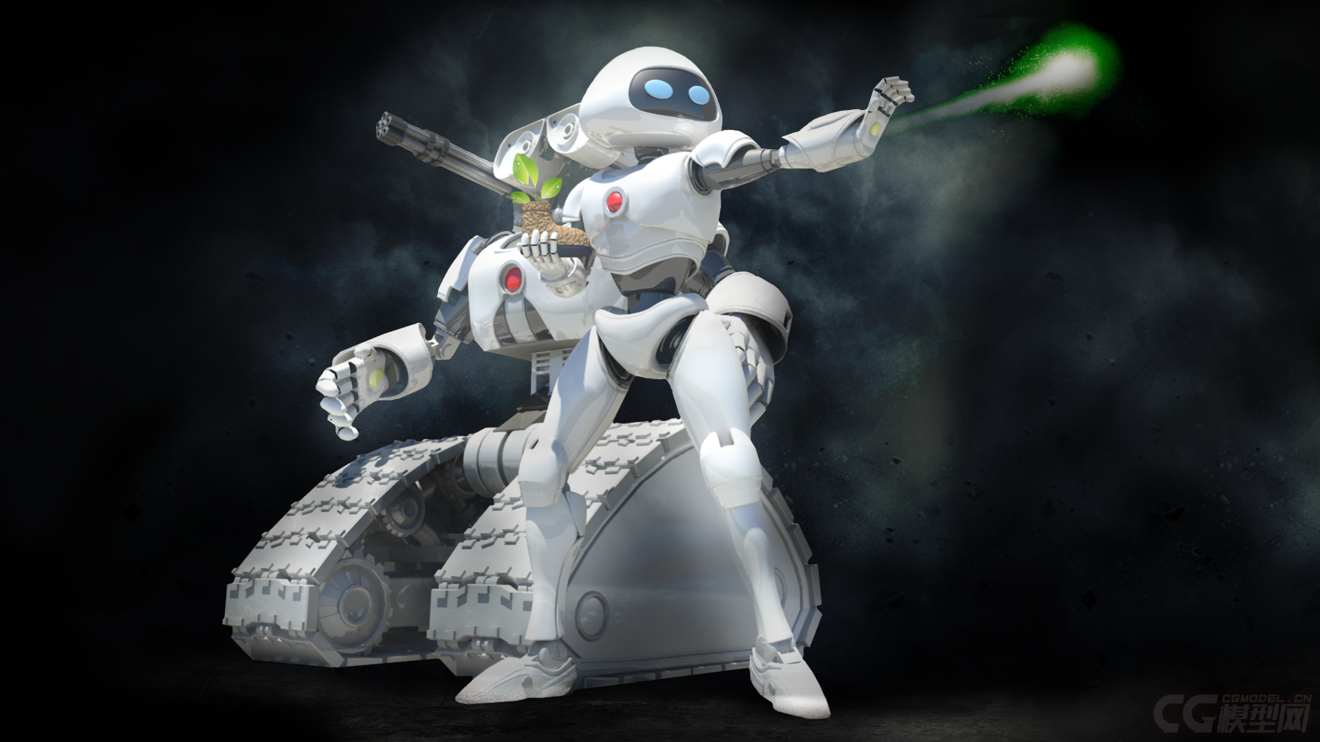 瓦力伊芙(暴走状态)_萧-寅作品_人物机器人/机甲_cg模型网