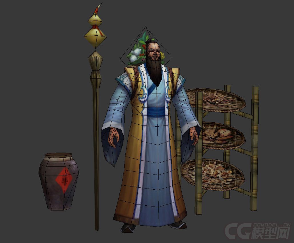 古代人物医师采药人老爷掌柜郎中模型-男人模型库-3ds Max(.max)模型下载-cg模型网