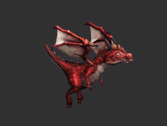 高质量次世代漂亮的红龙 喷火龙 火焰龙 小飞龙 有绑定跟动画