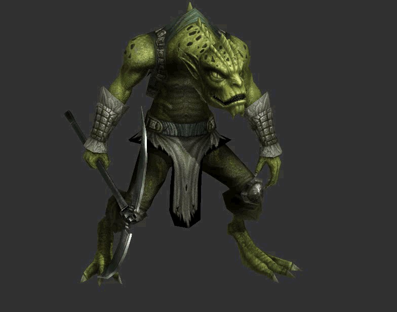 高质量蜥蜴怪绿蜥蜴蜥蜴战士怪物有绑定和各种动画