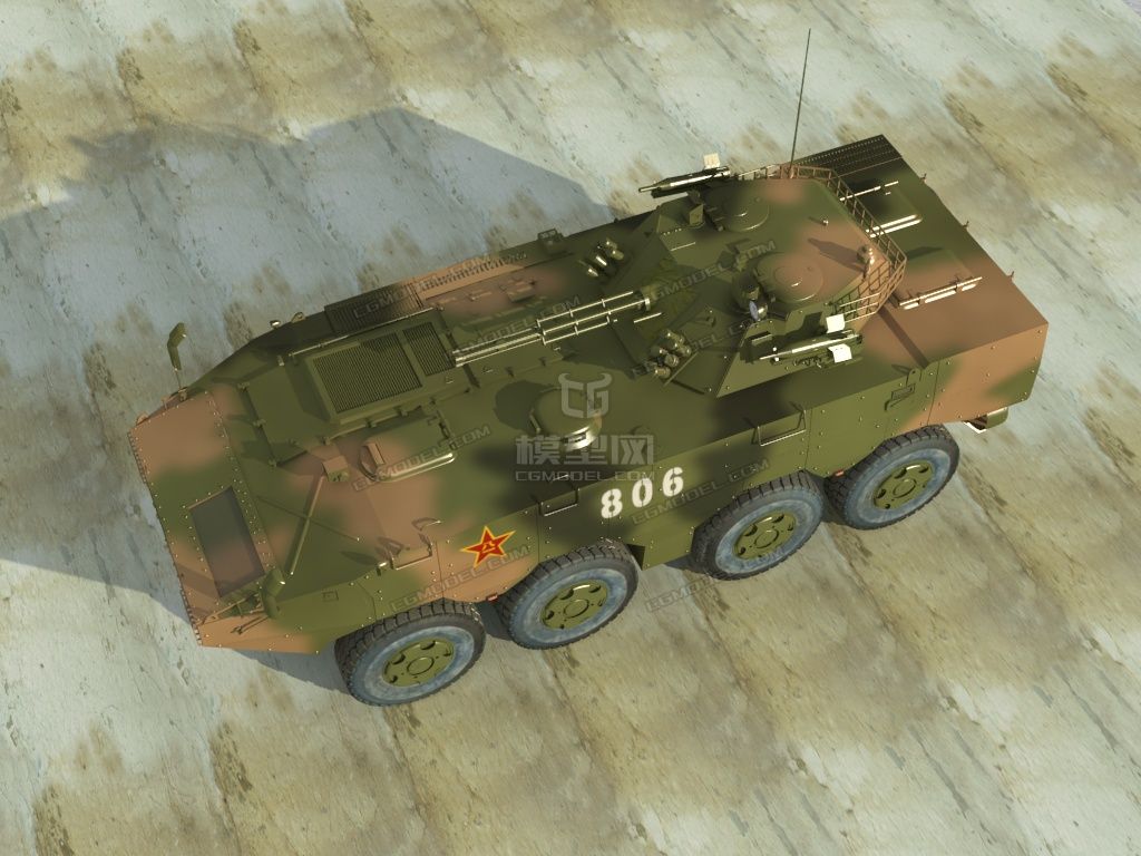 中国陆军zbl09式8x8轮式步战车_骇浪作品_车辆装甲车/坦克_cg模型网