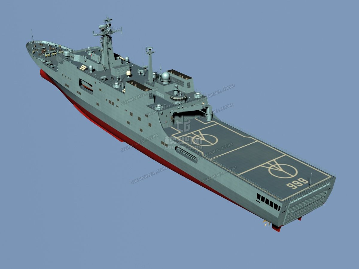 中国海军071型船坞登陆舰模型-冷兵器模型库-模型下载-cg模型网