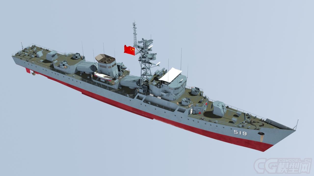 中国海军053H型导弹护卫舰模型-冷兵器模型库-模型下载-cg模型网