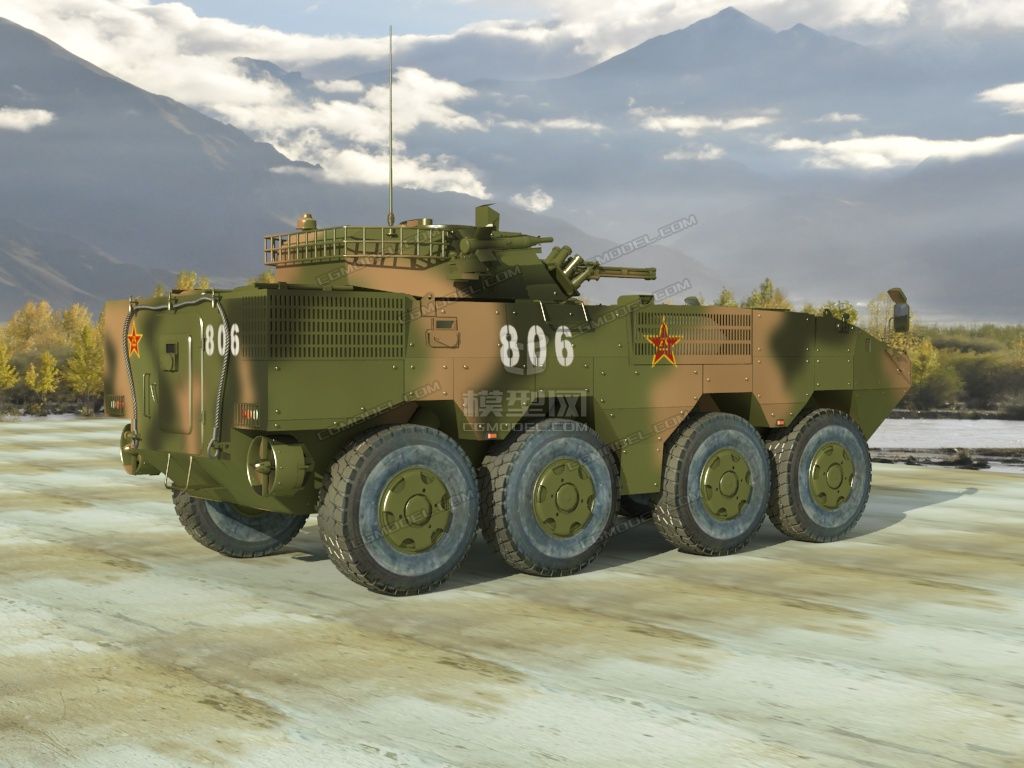 中国陆军zbl09式8x8轮式步战车_骇浪作品_车辆装甲车/坦克_cg模型网