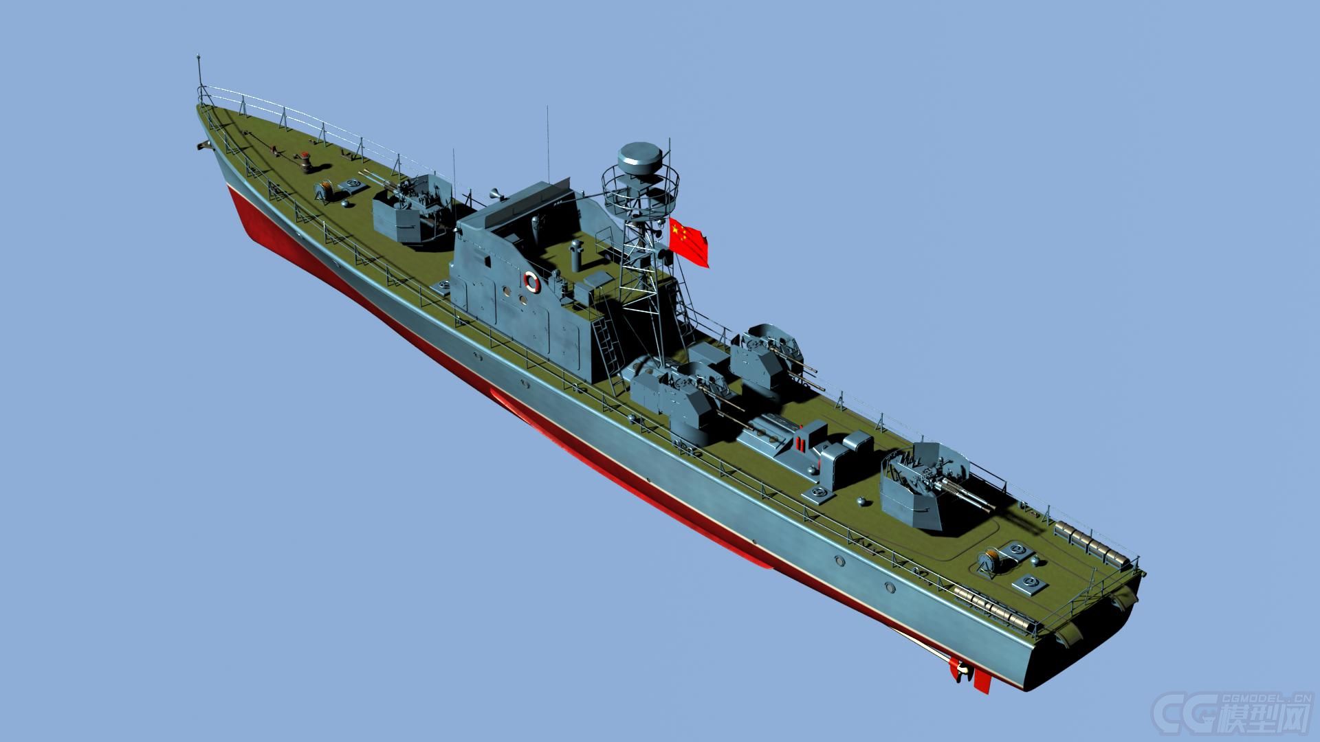 中国海军62甲型(上海Ⅰ级)高速护卫艇-军舰-船艇-骇浪-cg模型网