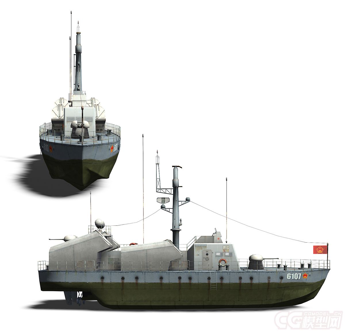 导弹快艇,弹炮艇_huasha作品_武器冷兵器_cg模型网