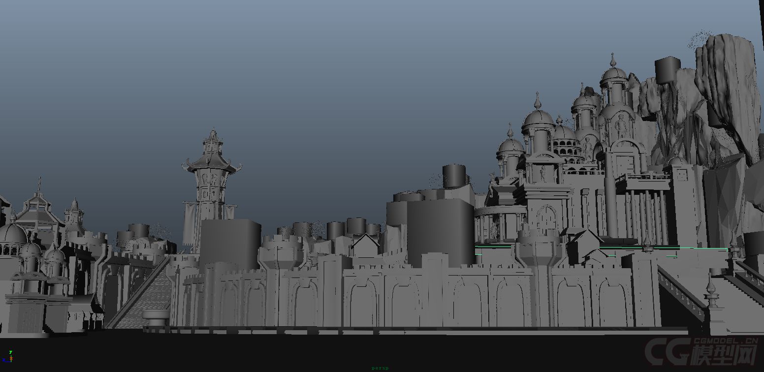 大型场景-欧洲建筑-城堡-城池-城镇-宫_萌shop作品_场景自然场景_cg