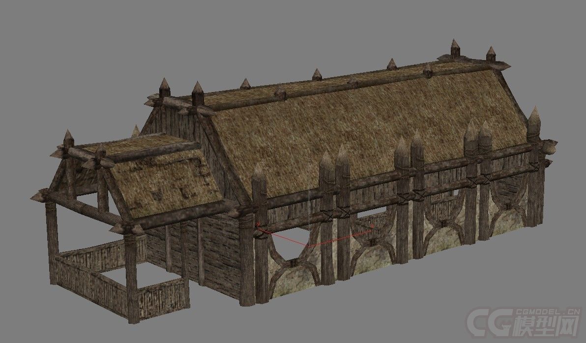 中世纪军营 哨所 马厩 茅草房 军事堡垒