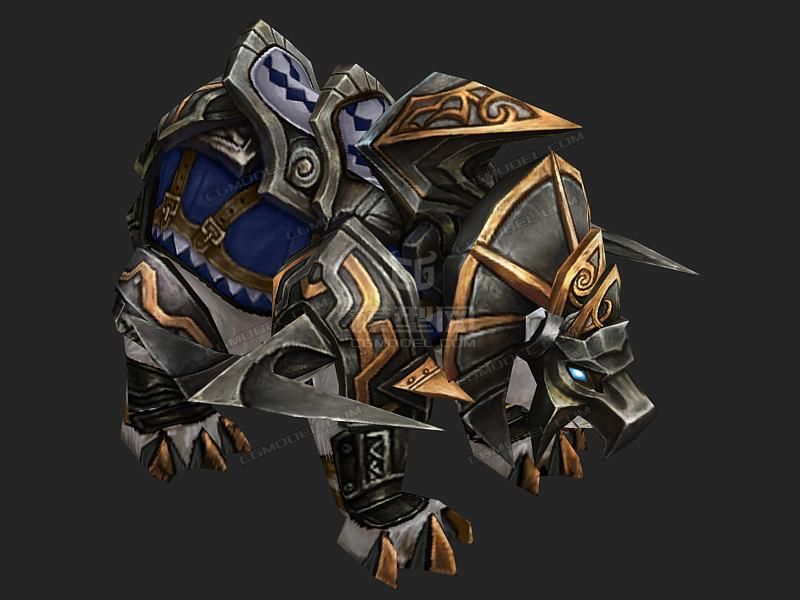 武装巨熊穿着盔甲的白色北极熊白熊_xiaohongmao123作品_动物哺乳_cg