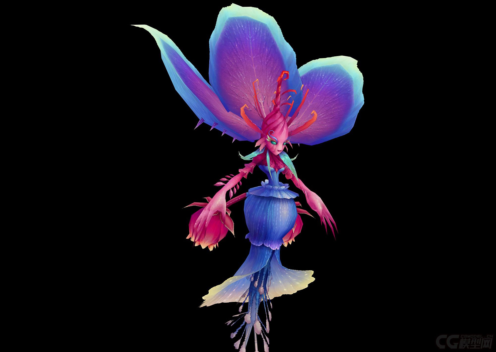 花妖花仙子精灵植物妖怪花怪精灵怪花精灵_打雷啦下雨啦作品_人物异形