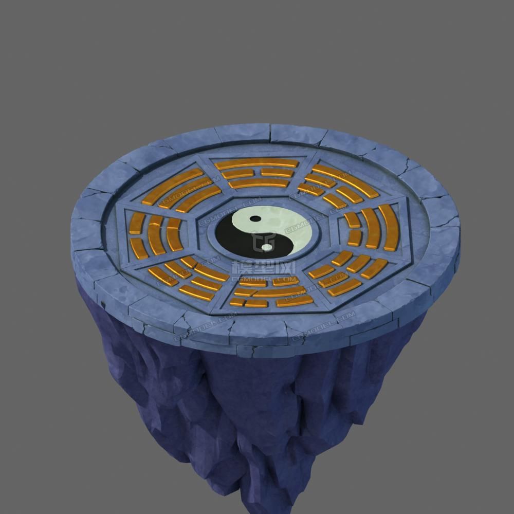 古代八卦台 石头八卦模型
