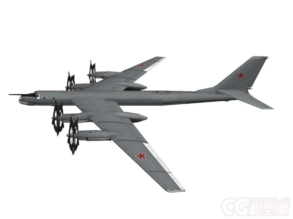 俄罗斯 tu-95 轰炸机_hilily作品_武器冷兵器_cg模型网