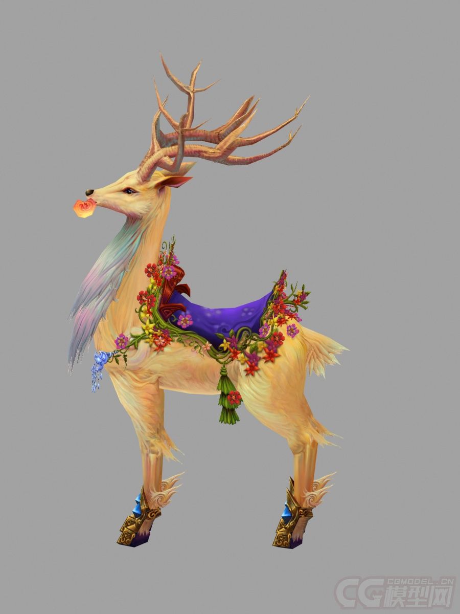 唯美九色仙鹿坐骑