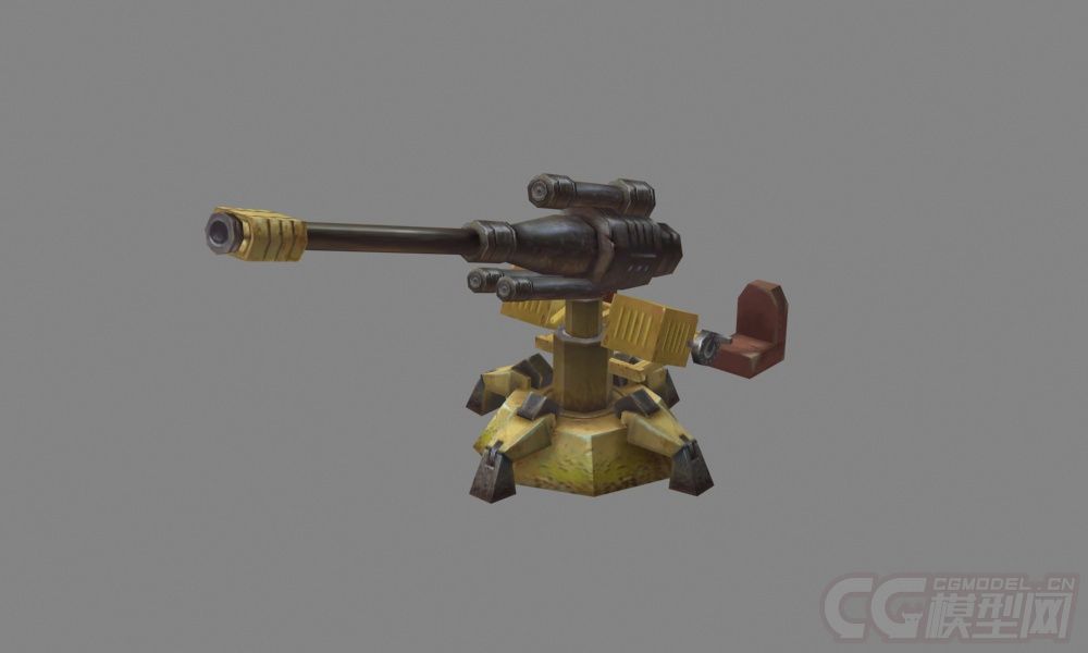 防御炮 炮塔 炮台 卡通炮_hilily作品_武器火炮器械_cg模型网
