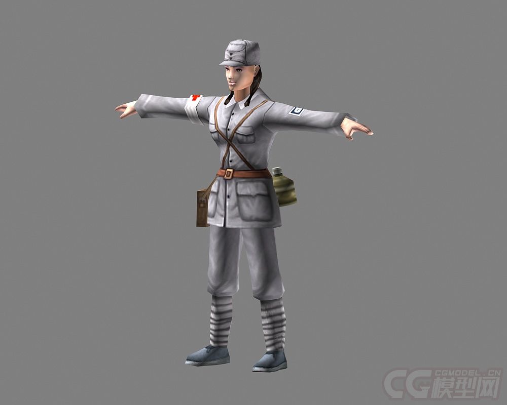 女八路军 带绑定 动画