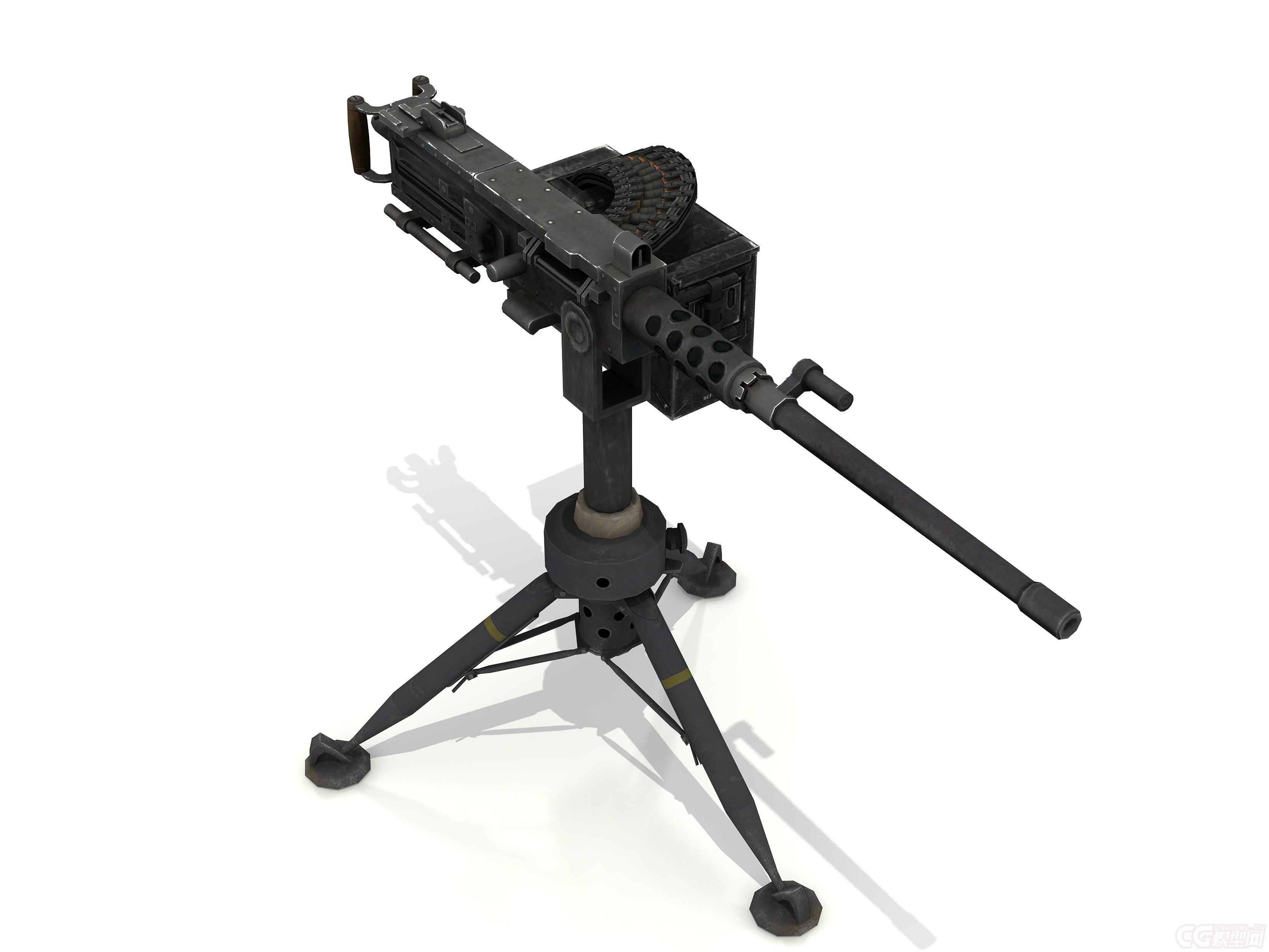 二战美军重机枪三剑客_zhanglianda作品_武器枪械模型_cg模型网