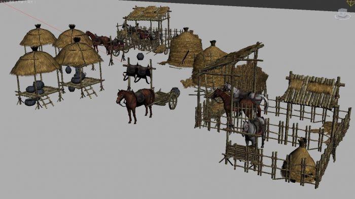 马车还有马厩_sifangping 作品_场景古代场景_cg模型网