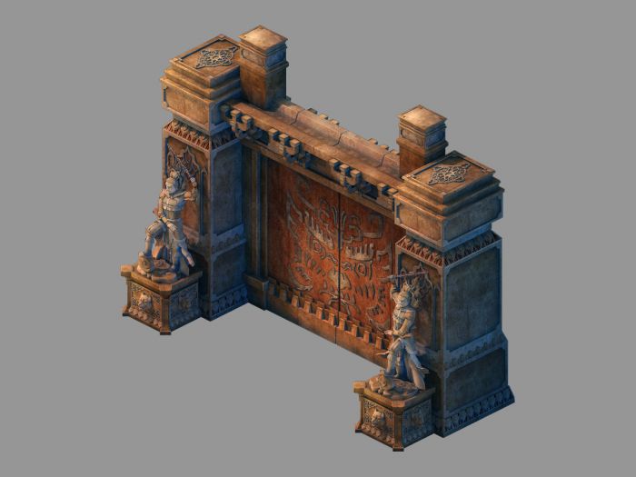 两边有罗刹石像守卫的古代大门