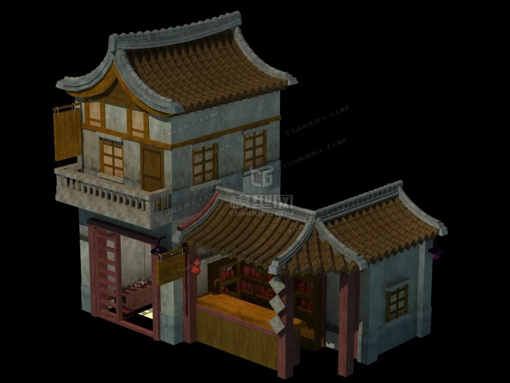 仿古建筑场景模型模型-古代场景模型库-模型下载-cg模型网