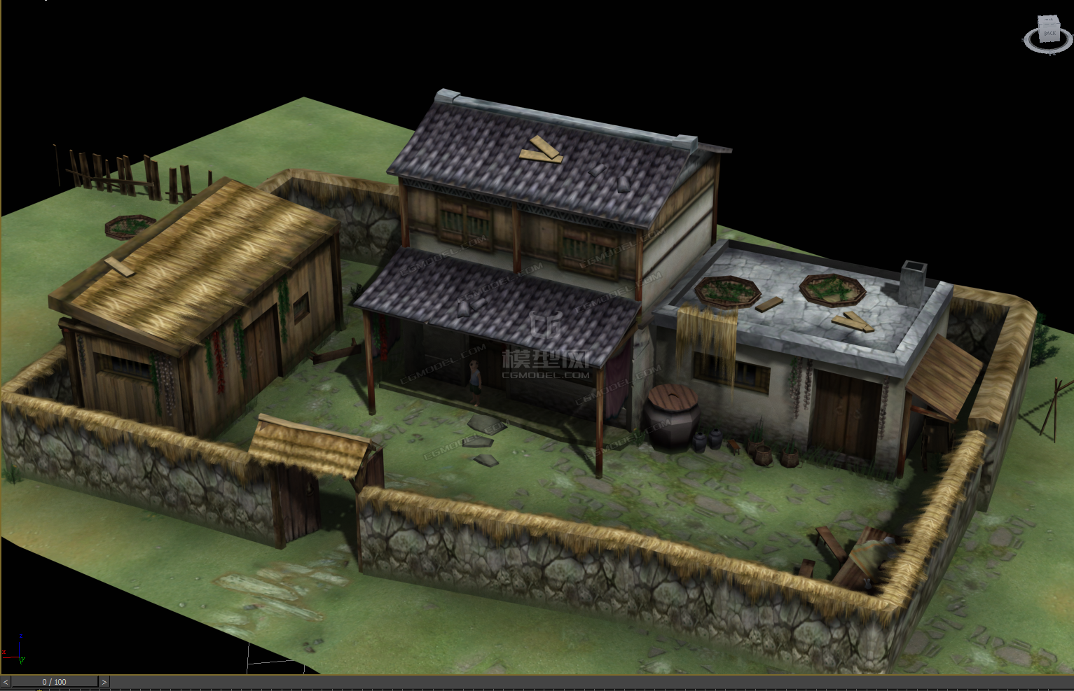 农家院子_一片云儿作品_场景自然场景_cg模型网