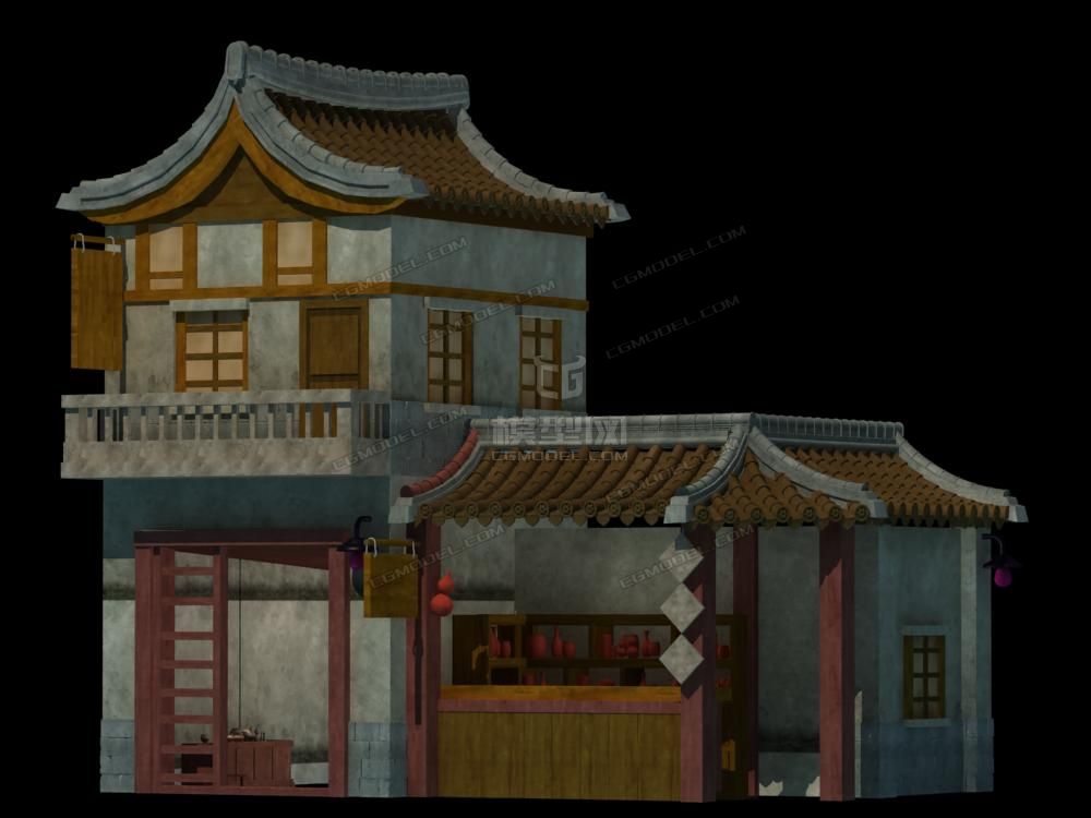 仿古建筑场景模型模型-古代场景模型库-模型下载-cg模型网