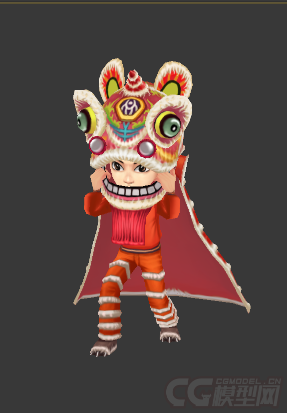 低模免费,舞狮小孩_哒哒一首歌作品_人物孩子-女_cg模型网