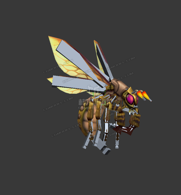 蜜蜂黄蜂卡通怪物模型下载低模