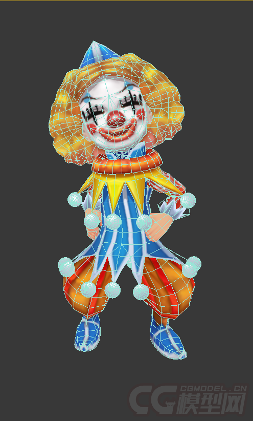 q版小丑,低模免费,绑定贴图