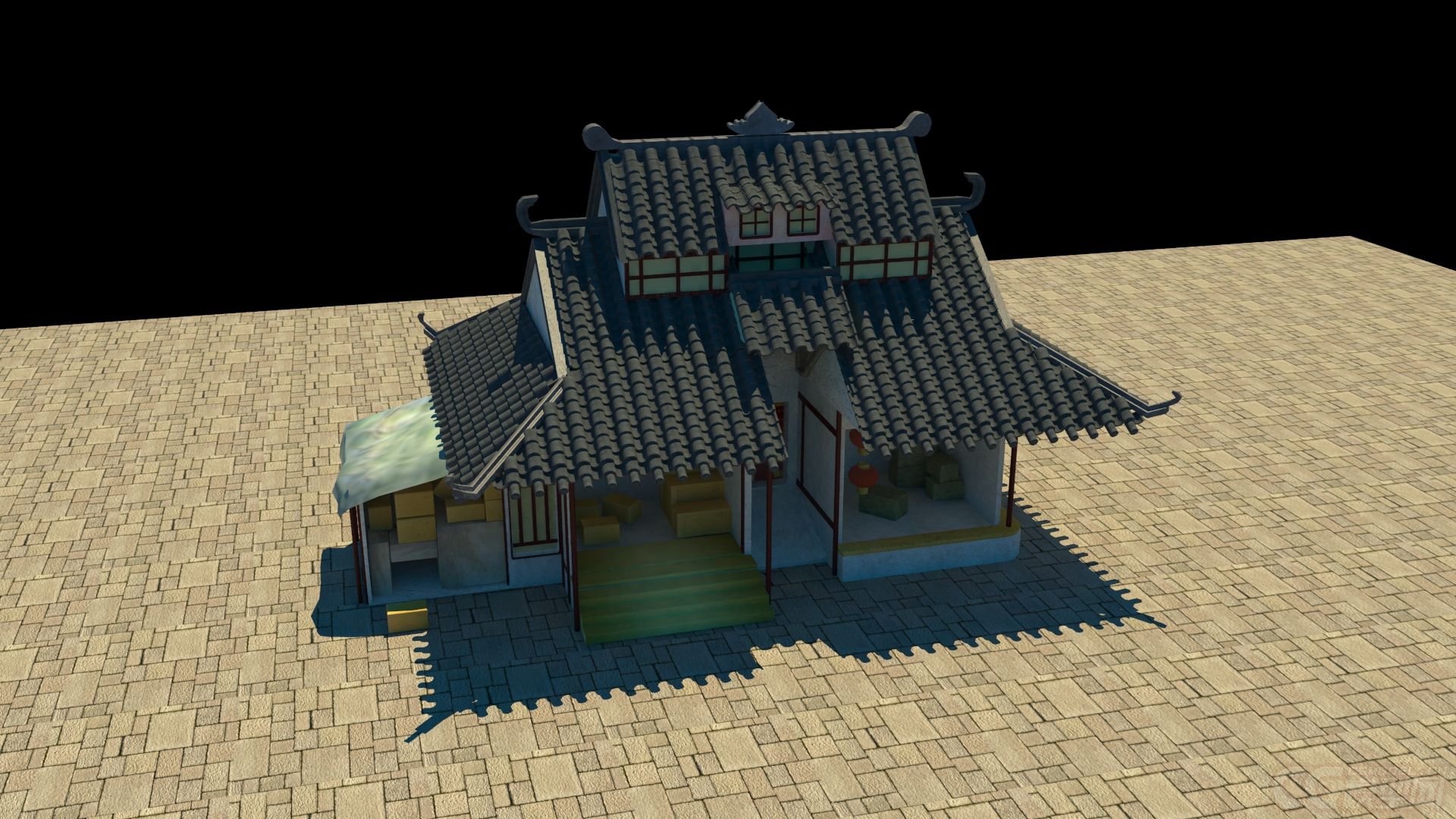 东方古建筑模型-自然场景模型库-模型下载-cg模型网