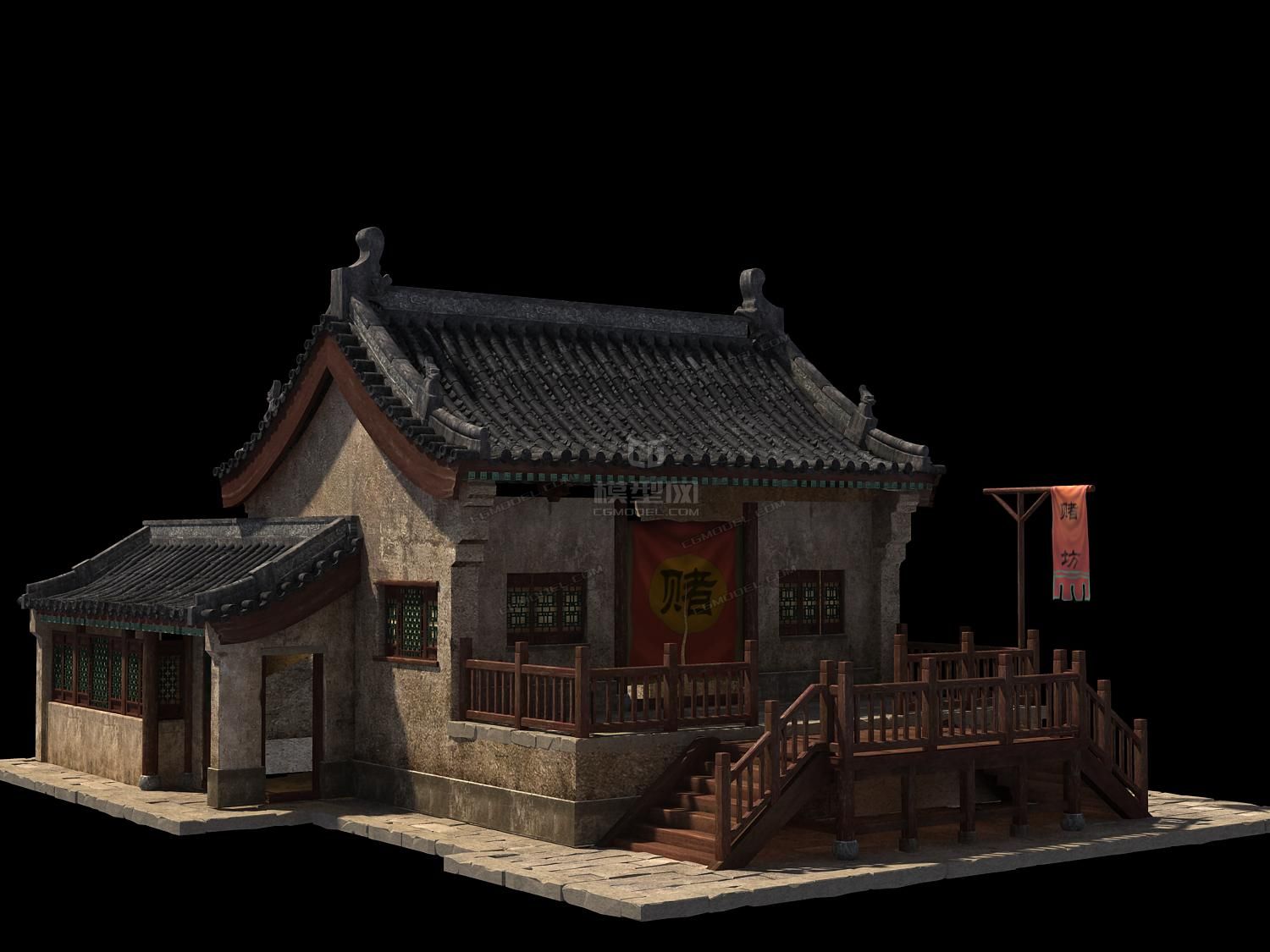 古建仿古赌坊 赌场高模