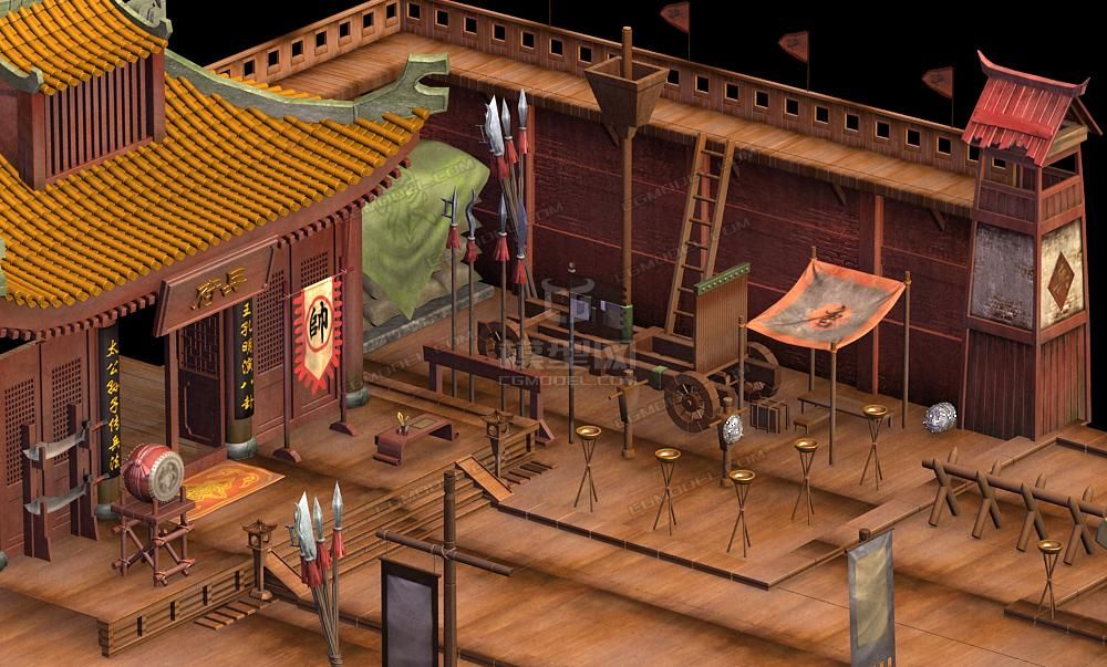 古代兵营场景细模模型-自然场景模型库-模型下载-cg模型网