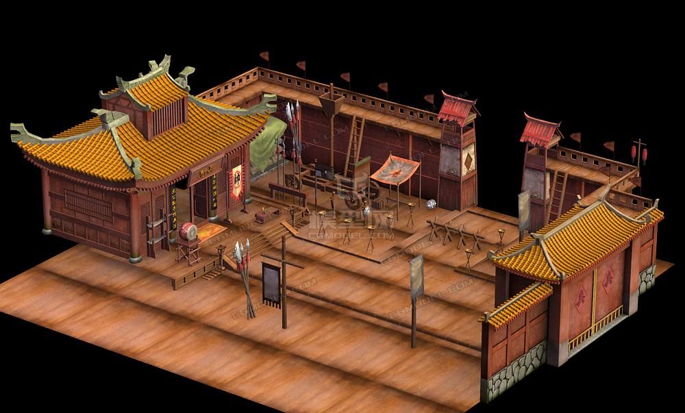 古代兵营场景细模模型-自然场景模型库-模型下载-cg模型网