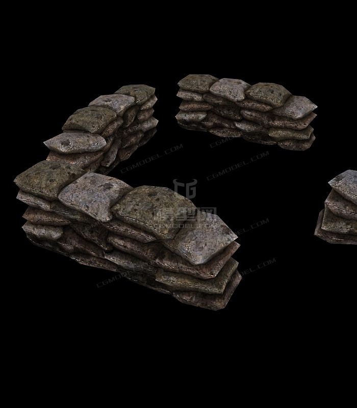 沙包 战壕 战场_wangdacui作品_场景场景部件_cg模型网