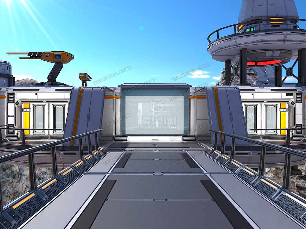 高清次世代科幻外星太空场景-操作室基地实验室太空堡垒未来场景