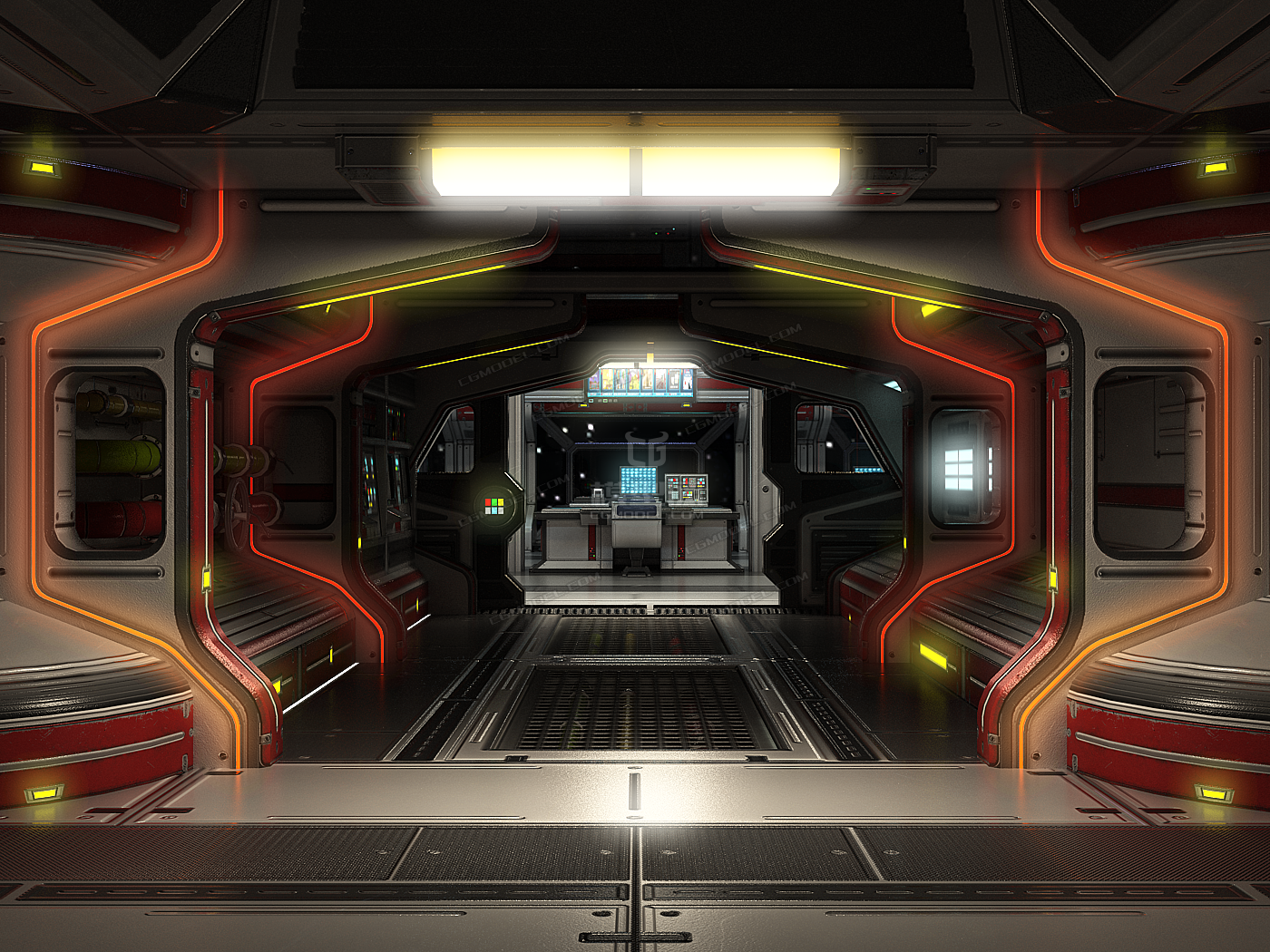 高清次世代科幻太空场景-操作室基地实验室太空堡垒