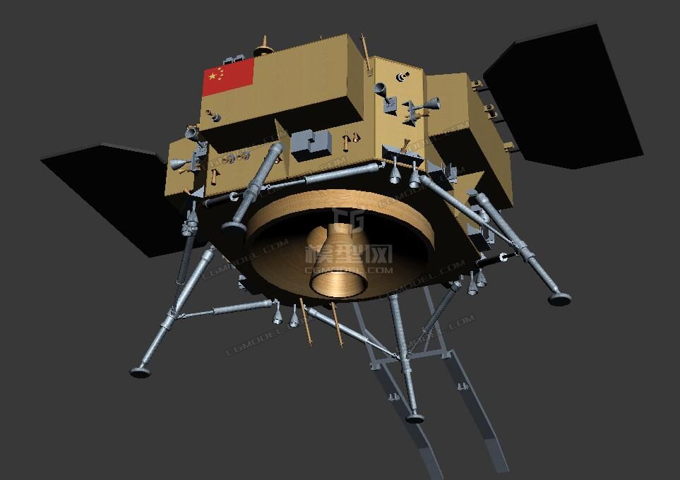 嫦娥三号探测器 月球探测器_白狼飞雪作品_武器火炮器械_cg模型网