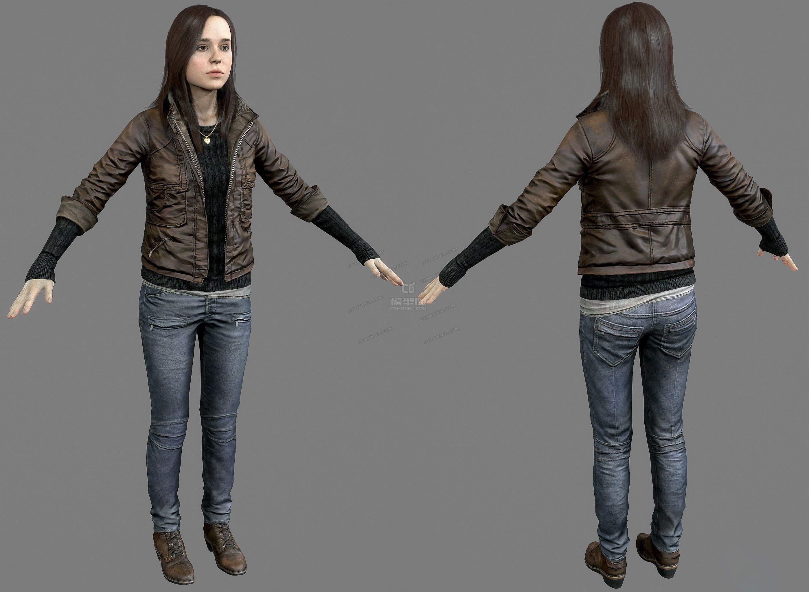 次世代-牛仔女郎模型_3356656377作品_人物孩子-女_cg模型网