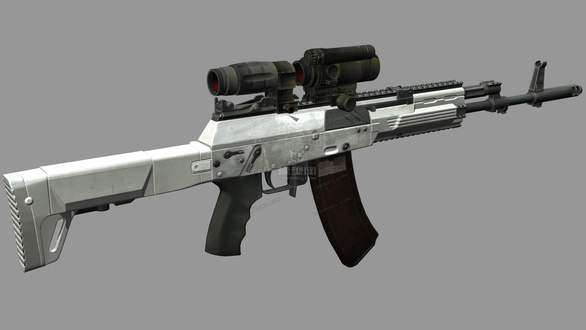 俄罗斯ak12 ak-12 ak 12突击步枪,ak47升级模型-枪械模型模型库-3ds