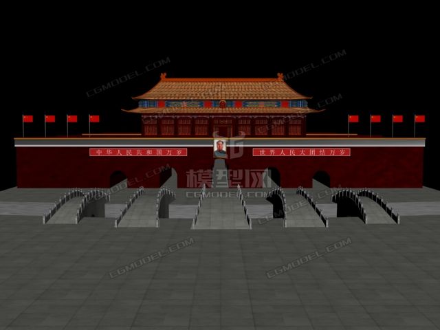 天安门模型-自然场景模型库-模型下载-cg模型网
