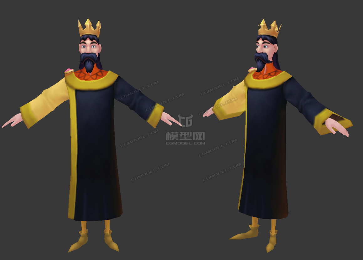 卡通q版人物国王皇帝君主史蒂芬国王 Cg模型网 Cgmodel 三维设计师交流互动平台 专注多品类3d模型下载 原创作品分享 软件学习