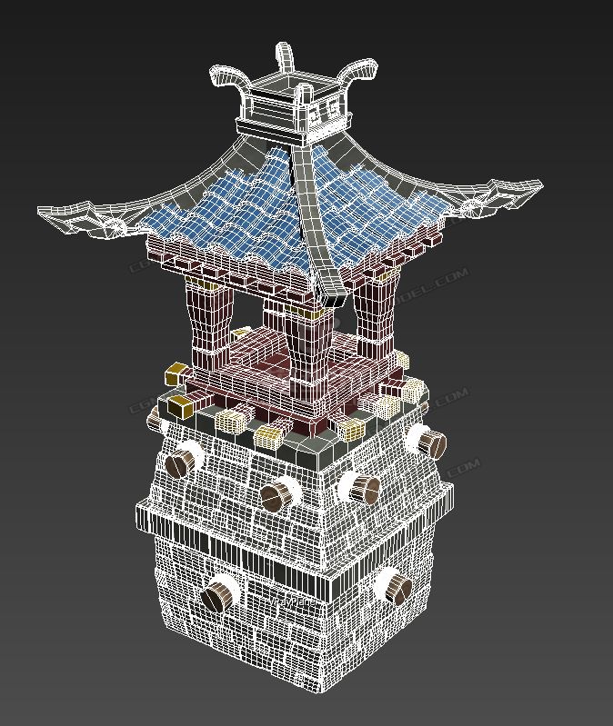 Q版卡通塔楼箭塔哨塔模型-自然场景模型库-3ds Max(.max)模型下载-cg模型网
