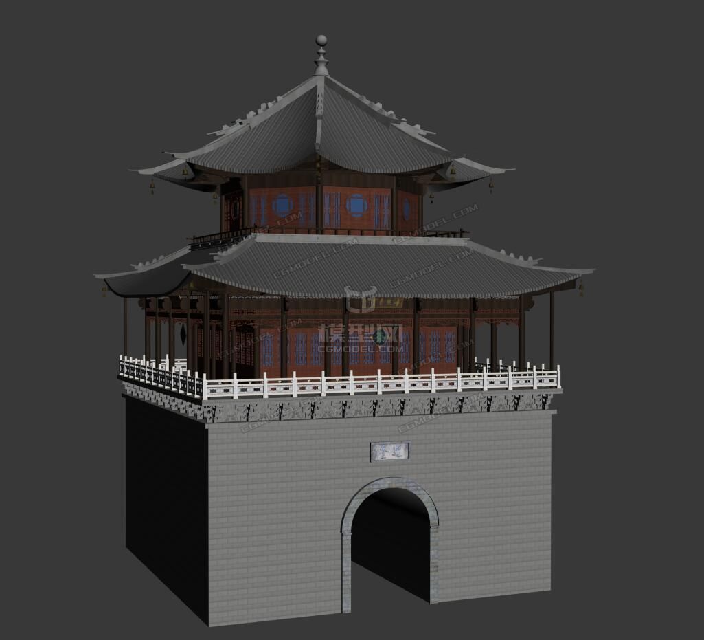 古建筑 古楼模型-古代场景模型库-3ds Max(.max)模型下载-cg模型网
